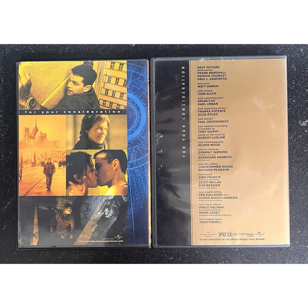 The Bourne Identity / The Bourne Supremacy "For Your Consideration" 2 DVD Lot - Picture 3 of 11